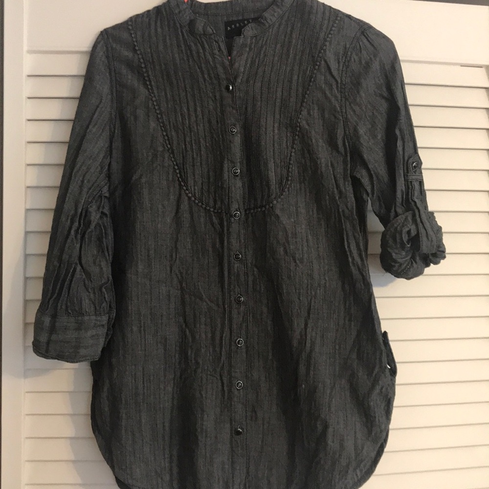 Jean button down tunic - Picture 2 of 6